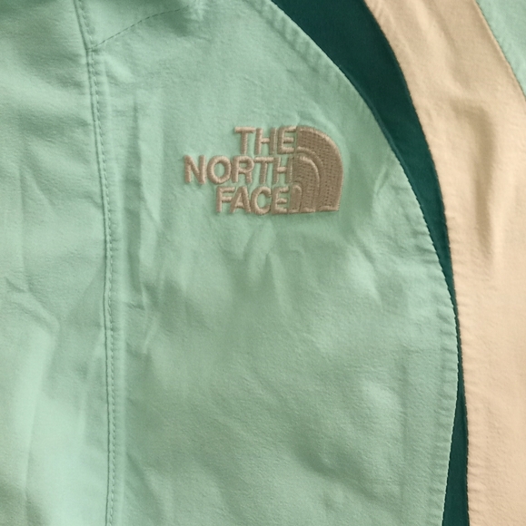 The North Face Hyvent Girl's ColorBlock Green/Ocean Foam Blue/ Jacket -SZ: 7/8 - Picture 12 of 16